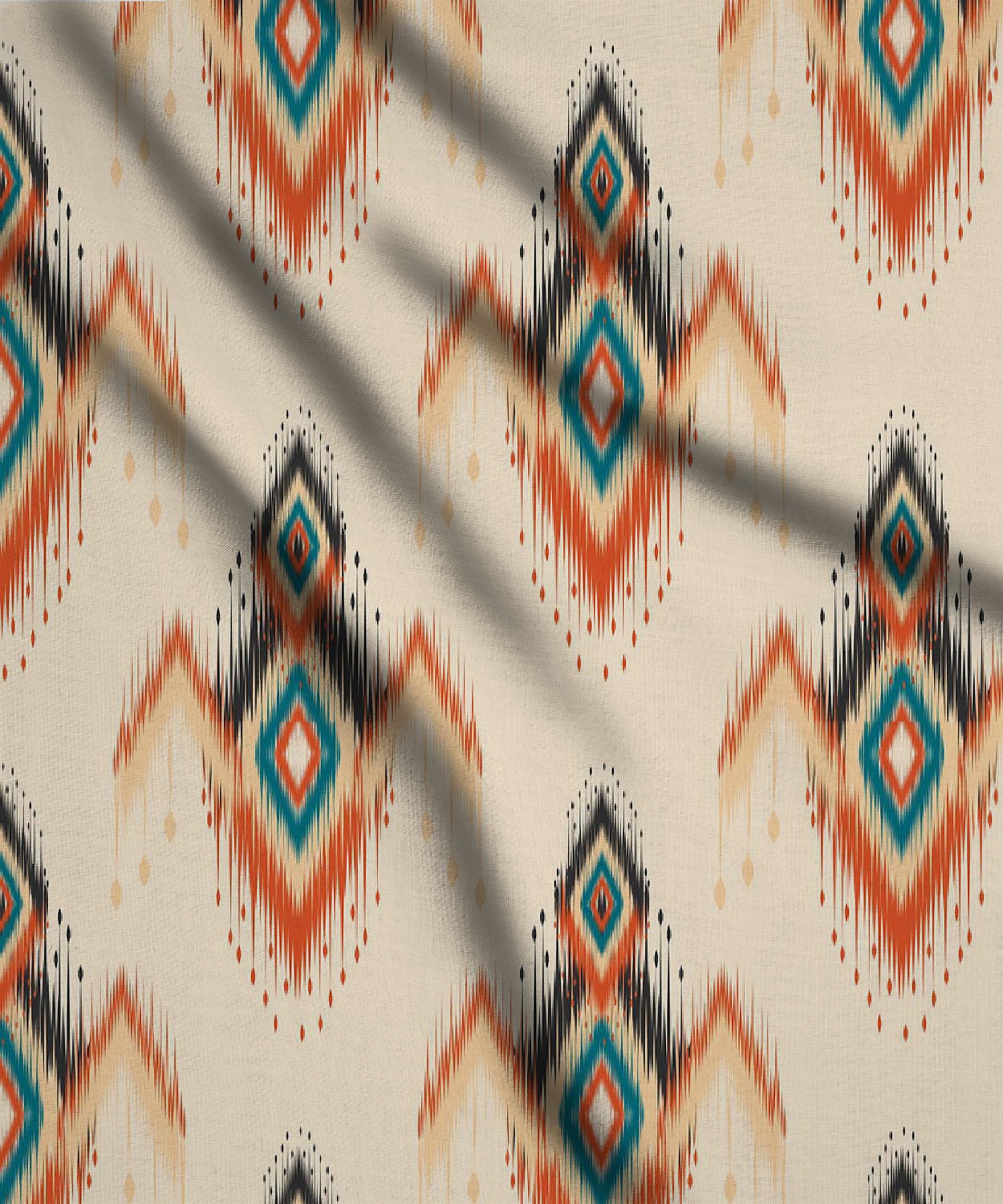 Peach Ikat Print