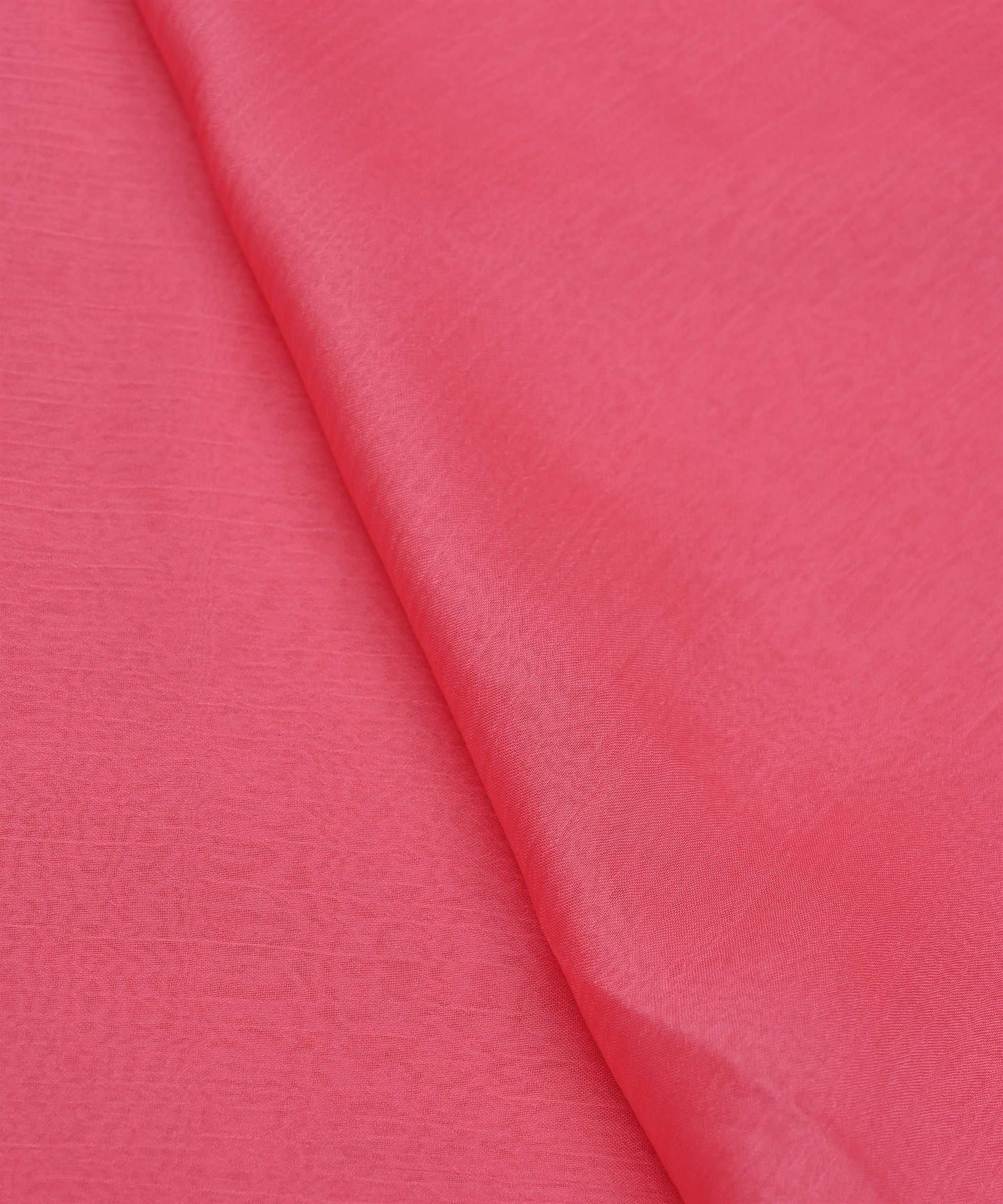 Baby Pink Plain Dyed Chiffon Fabric with Satin Border