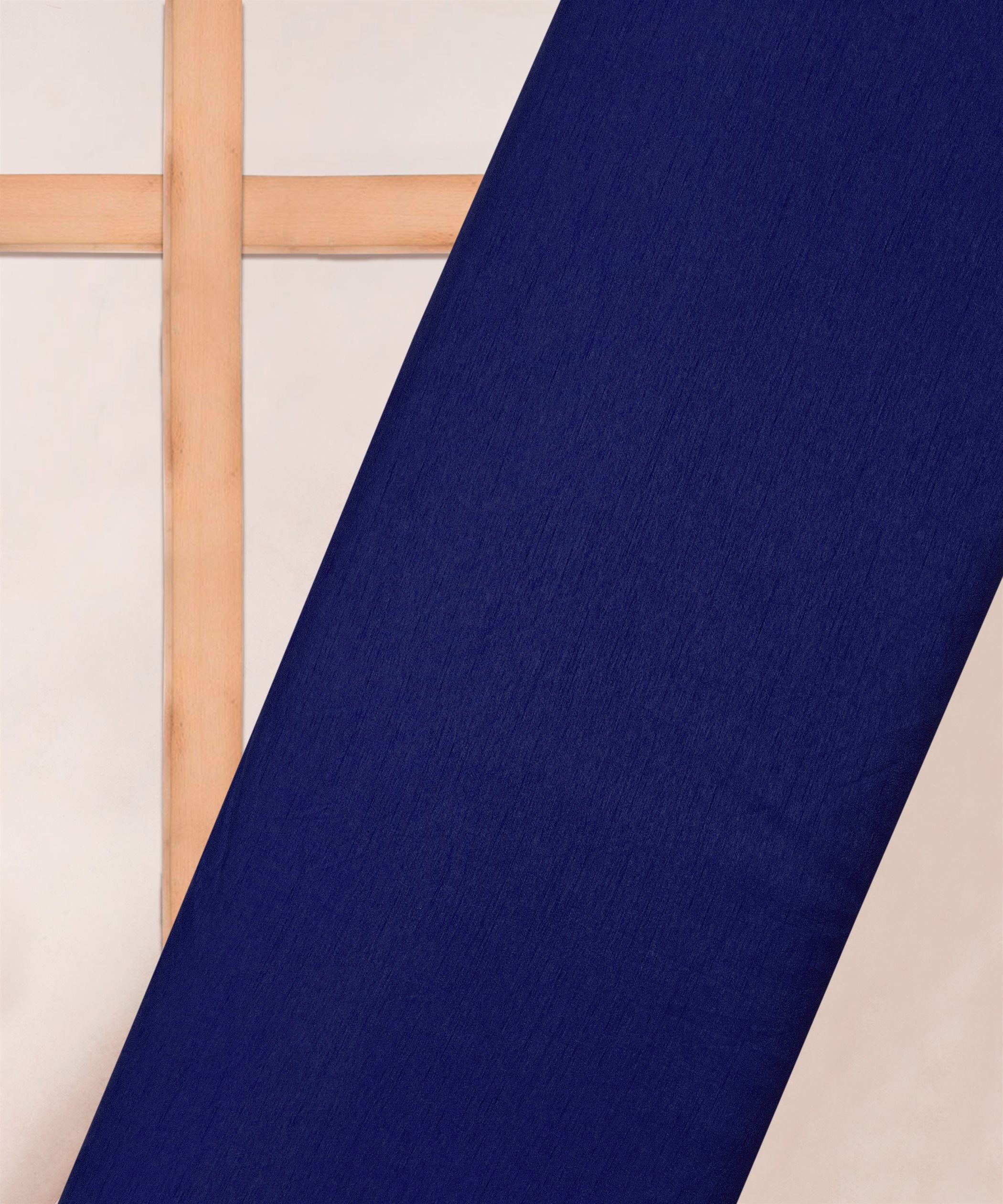 Navy Blue Plain Dyed Dola Silk Fabric