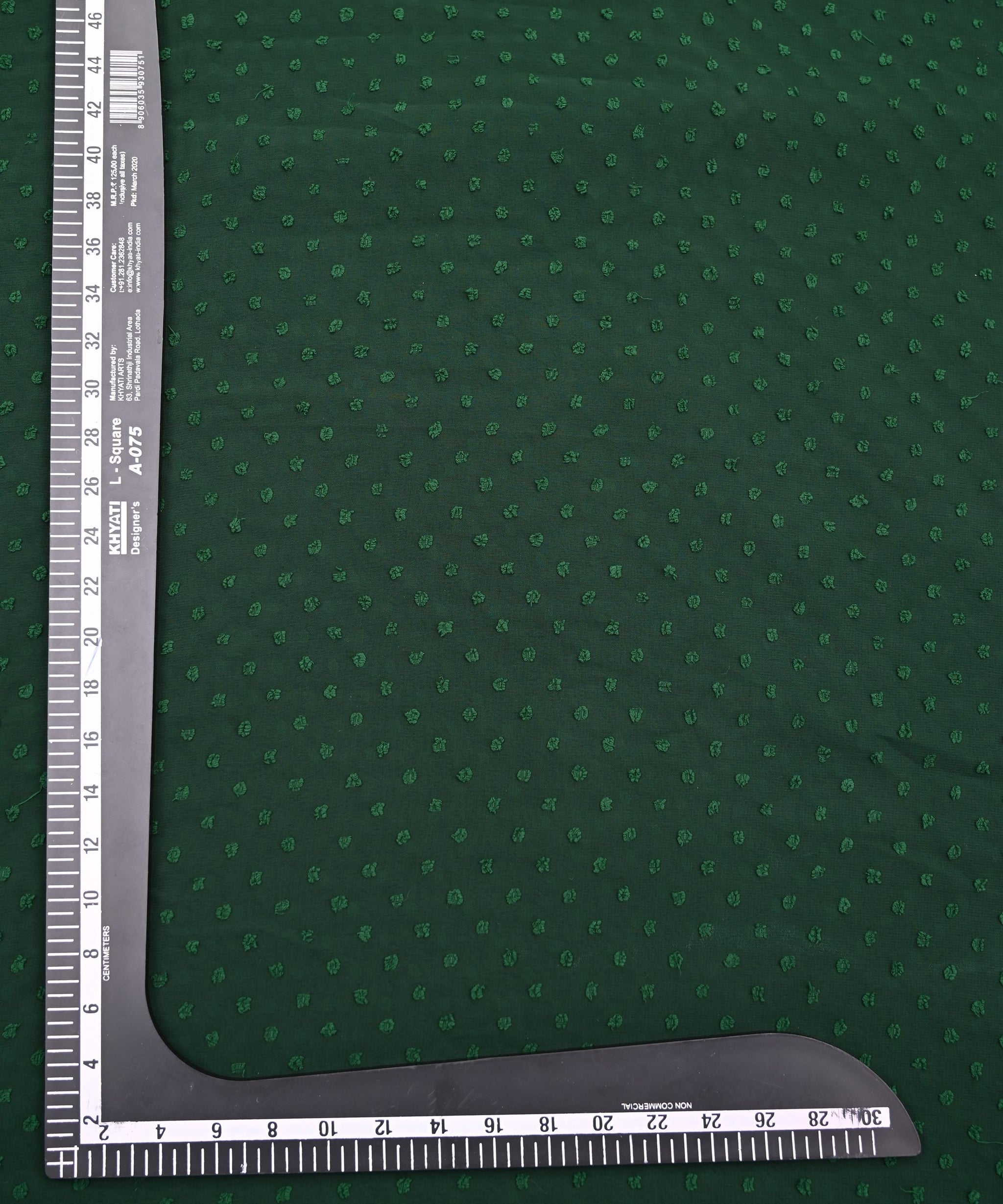 Buy Bottle Green Georgette Dobby Weave Fabric Online at Wholesale