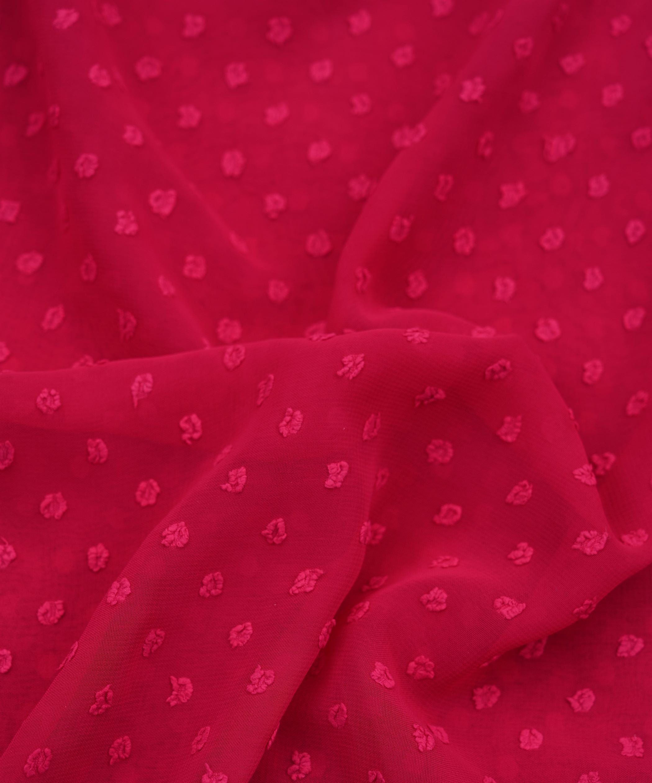 Hot Pink Georgette Dobby Weave Fabric