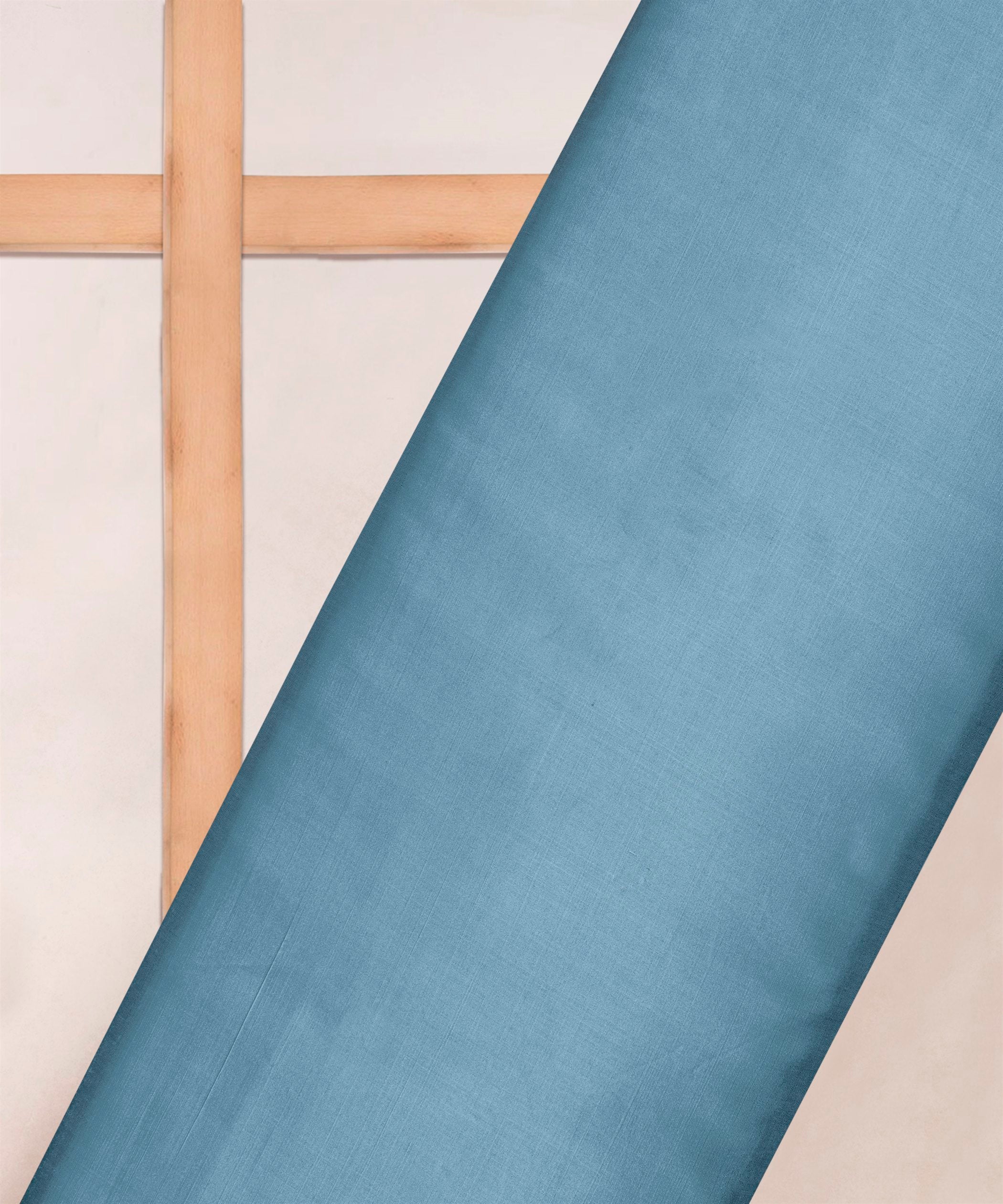 Blue Grey Plain Dyed Modal Satin Fabric