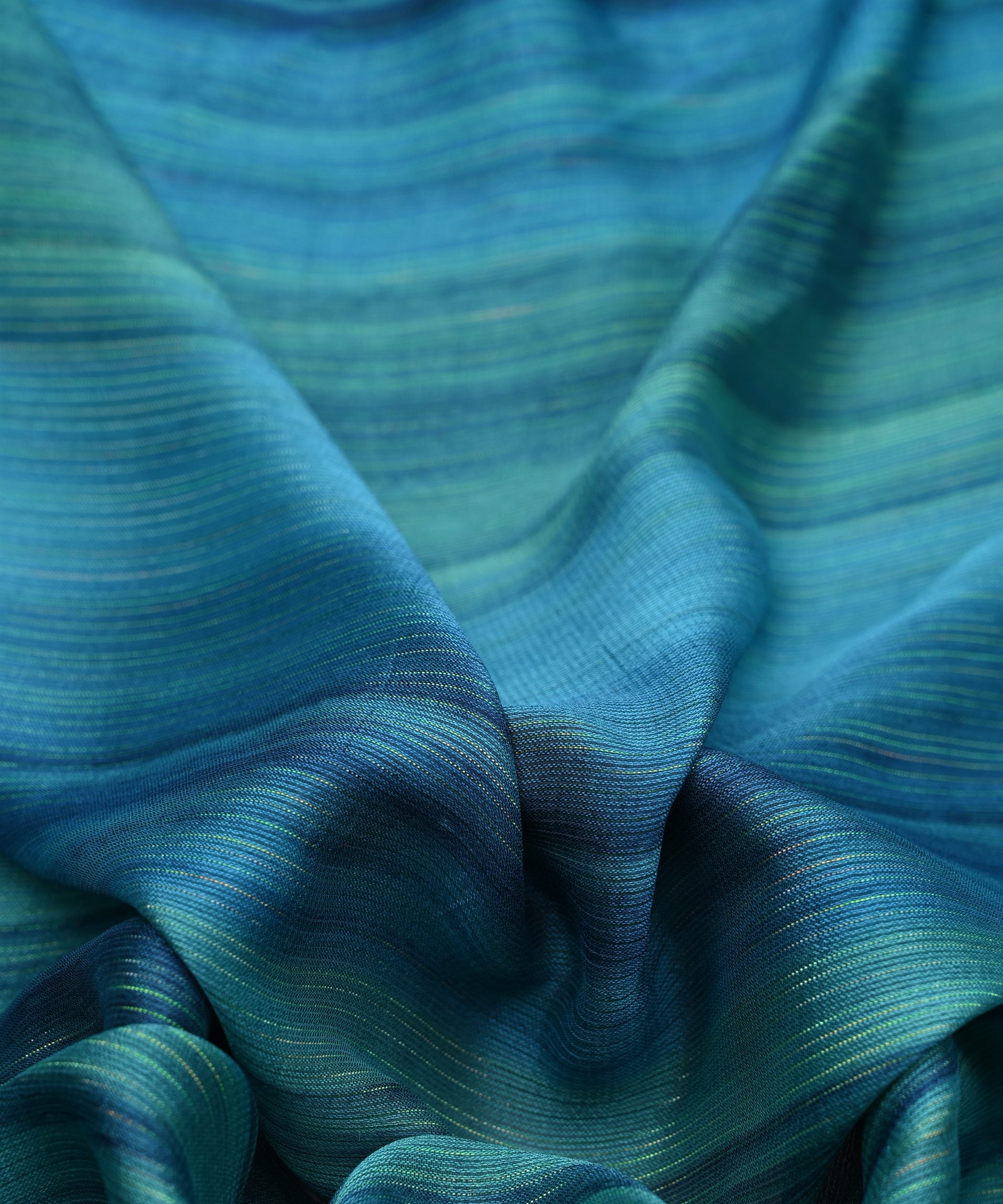 Aqua Blue Multi Shaded Georgette Fabric