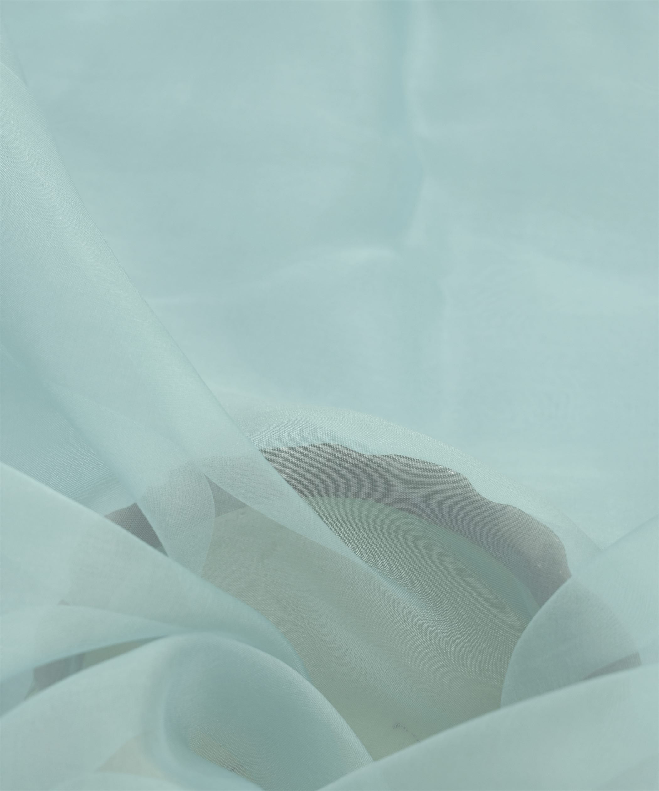 Baby Blue Plain Dyed Organza Fabric