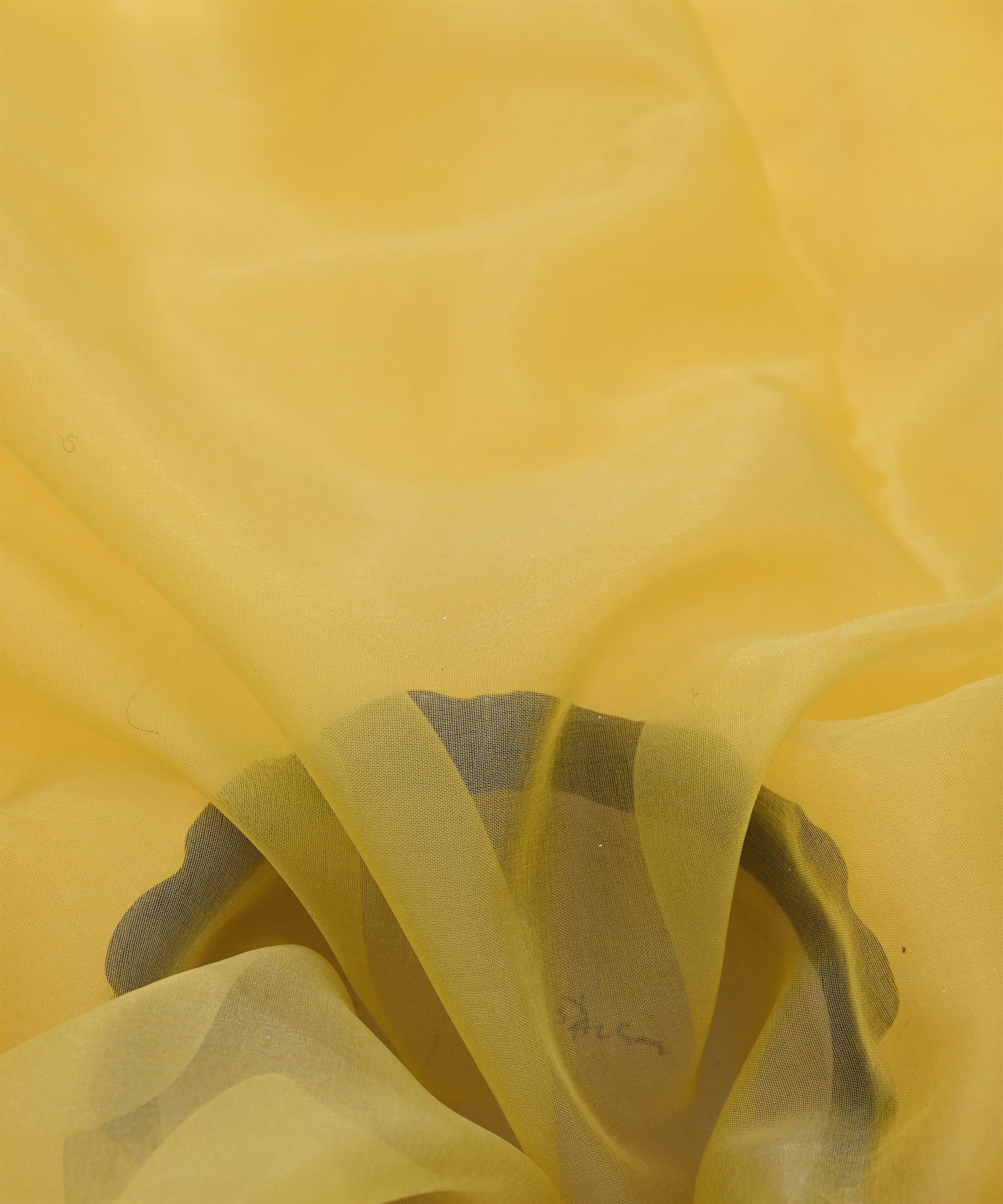 Bright Yellow Plain Dyed Organza Fabric