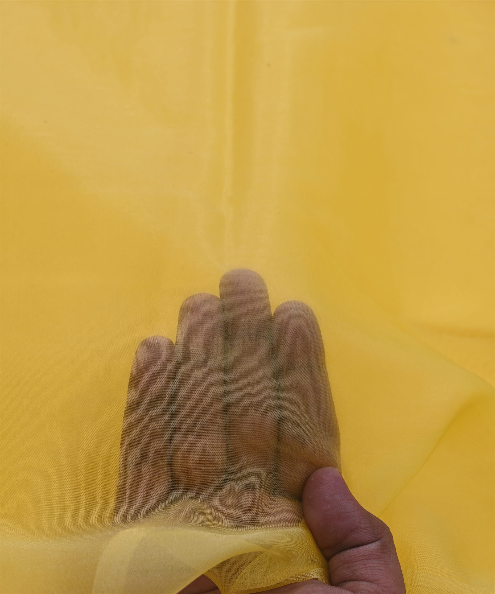 Bright Yellow Plain Dyed Organza Fabric