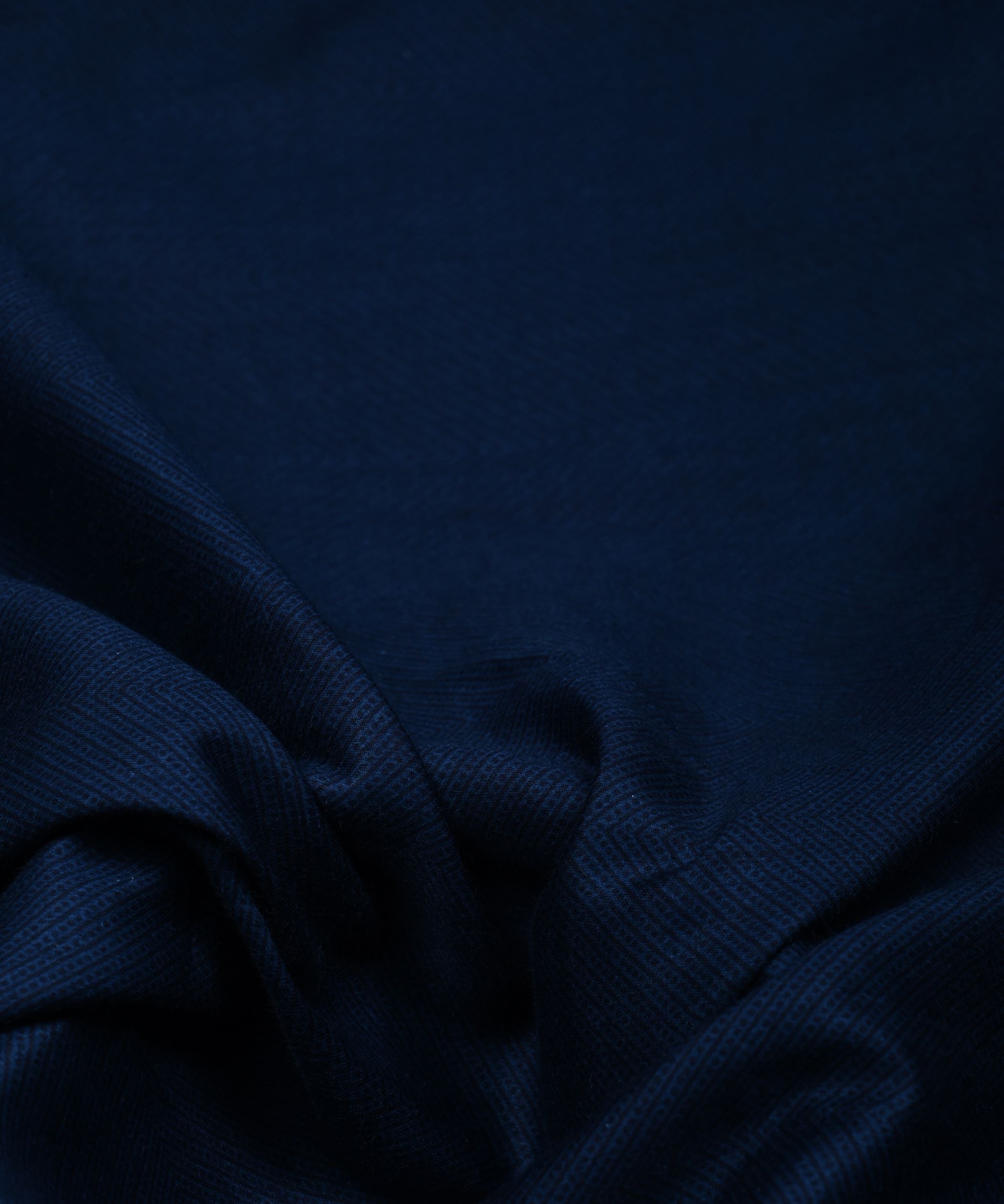 Navy Printed Cotton Satin fabric-3