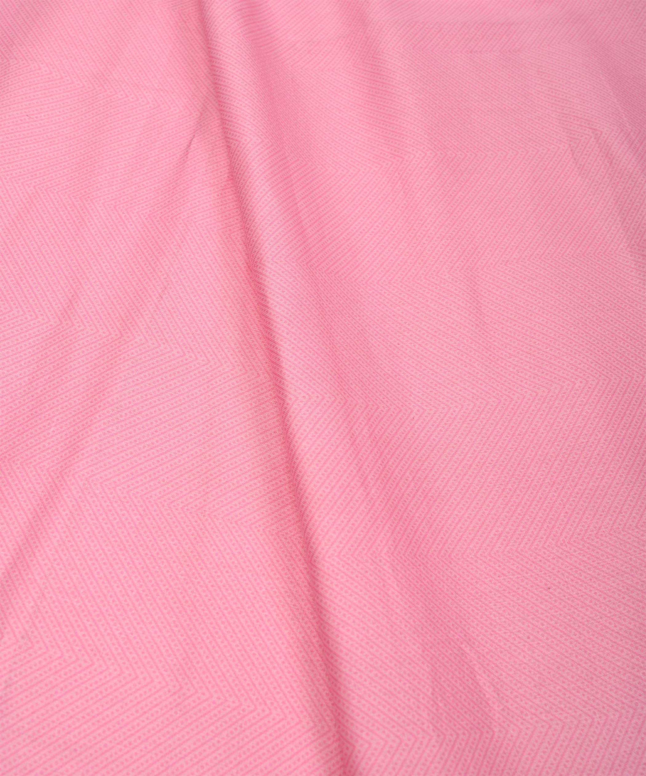 Pink Printed Cotton Satin fabric-3