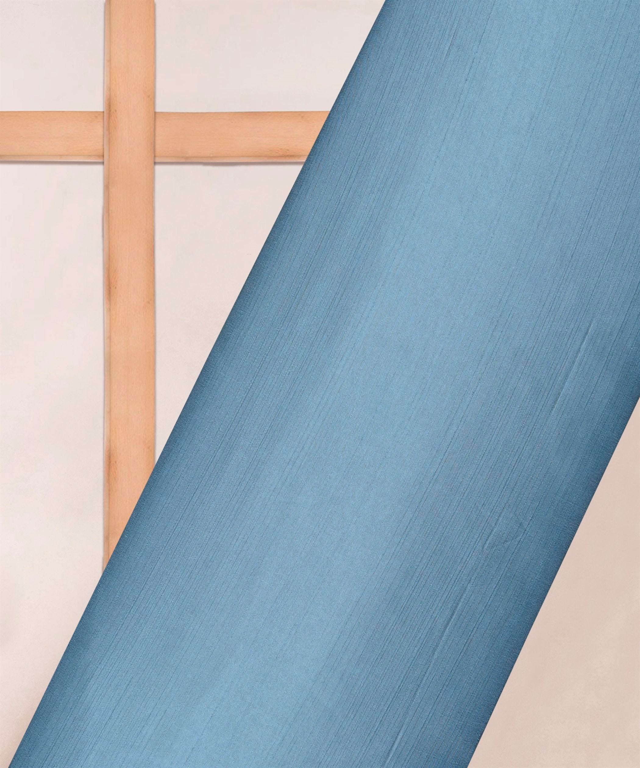 Aqua Blue Plain Satin Georgette Slub Fabric