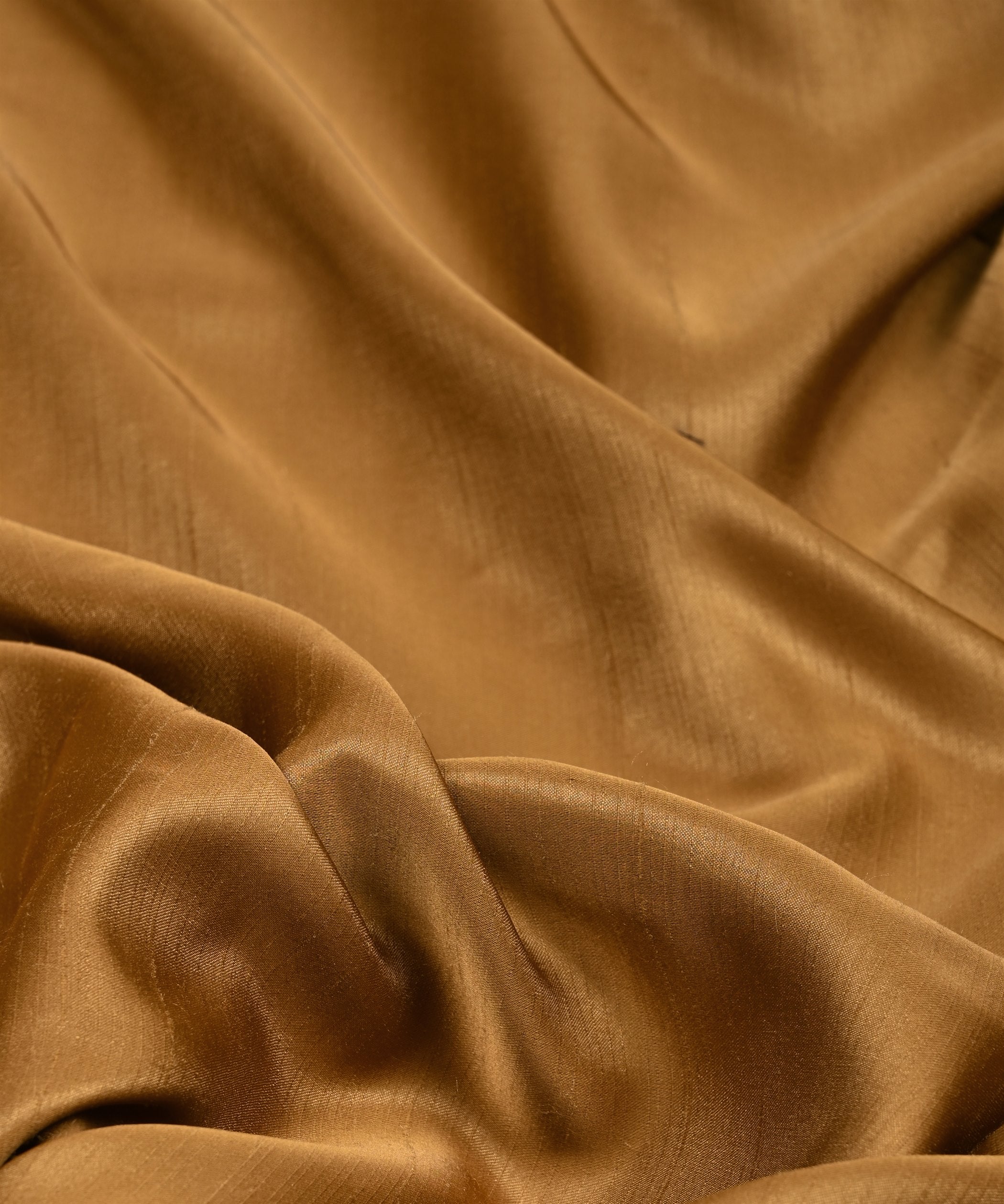 Dark Biege Plain Satin Georgette Slub Fabric