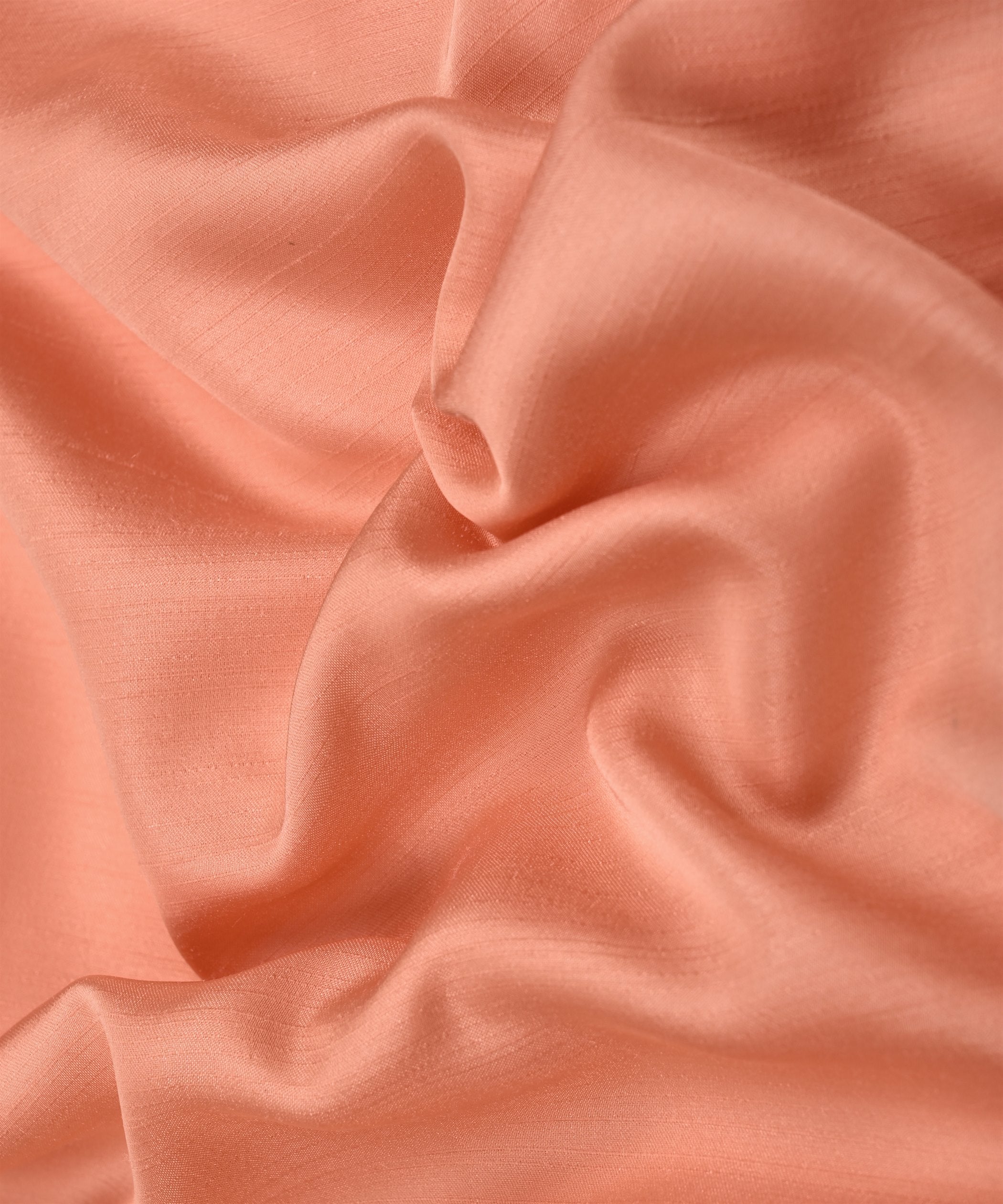 Peach Plain Satin Georgette Slub Fabric