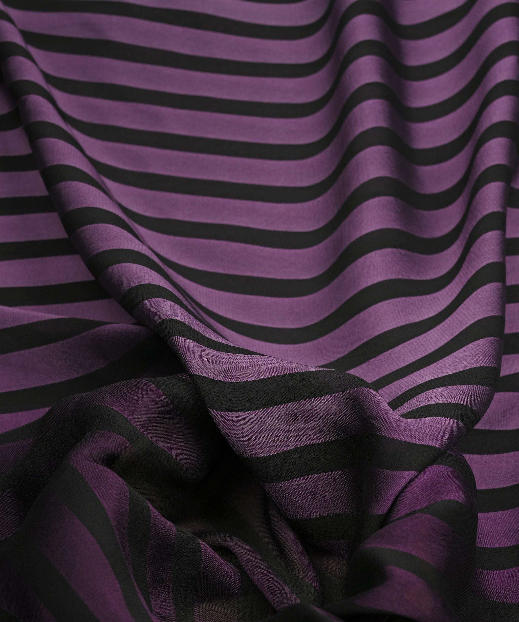 Violet Shaded Chiffon Fabric with Stripes