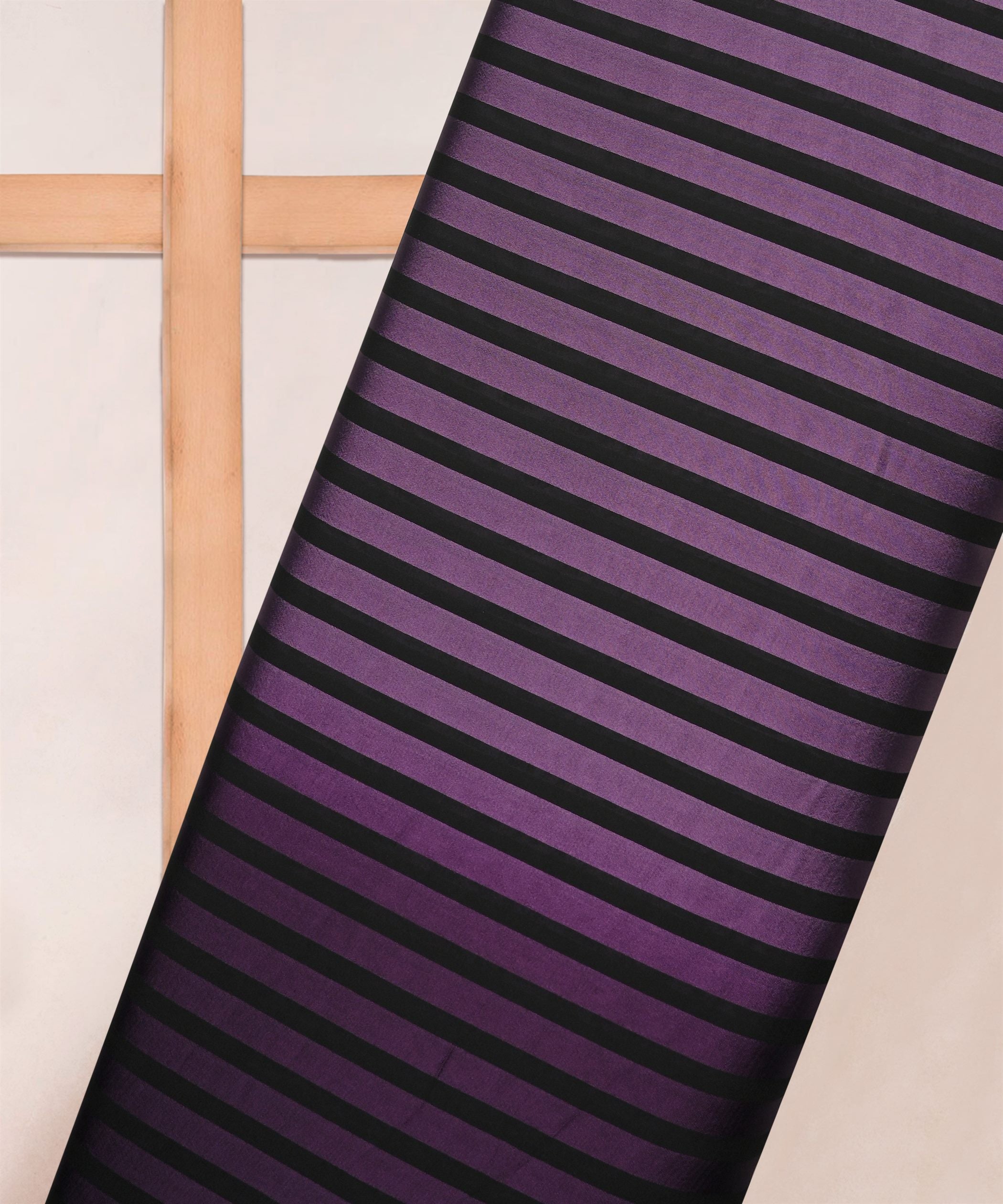 Violet Shaded Chiffon Fabric with Stripes