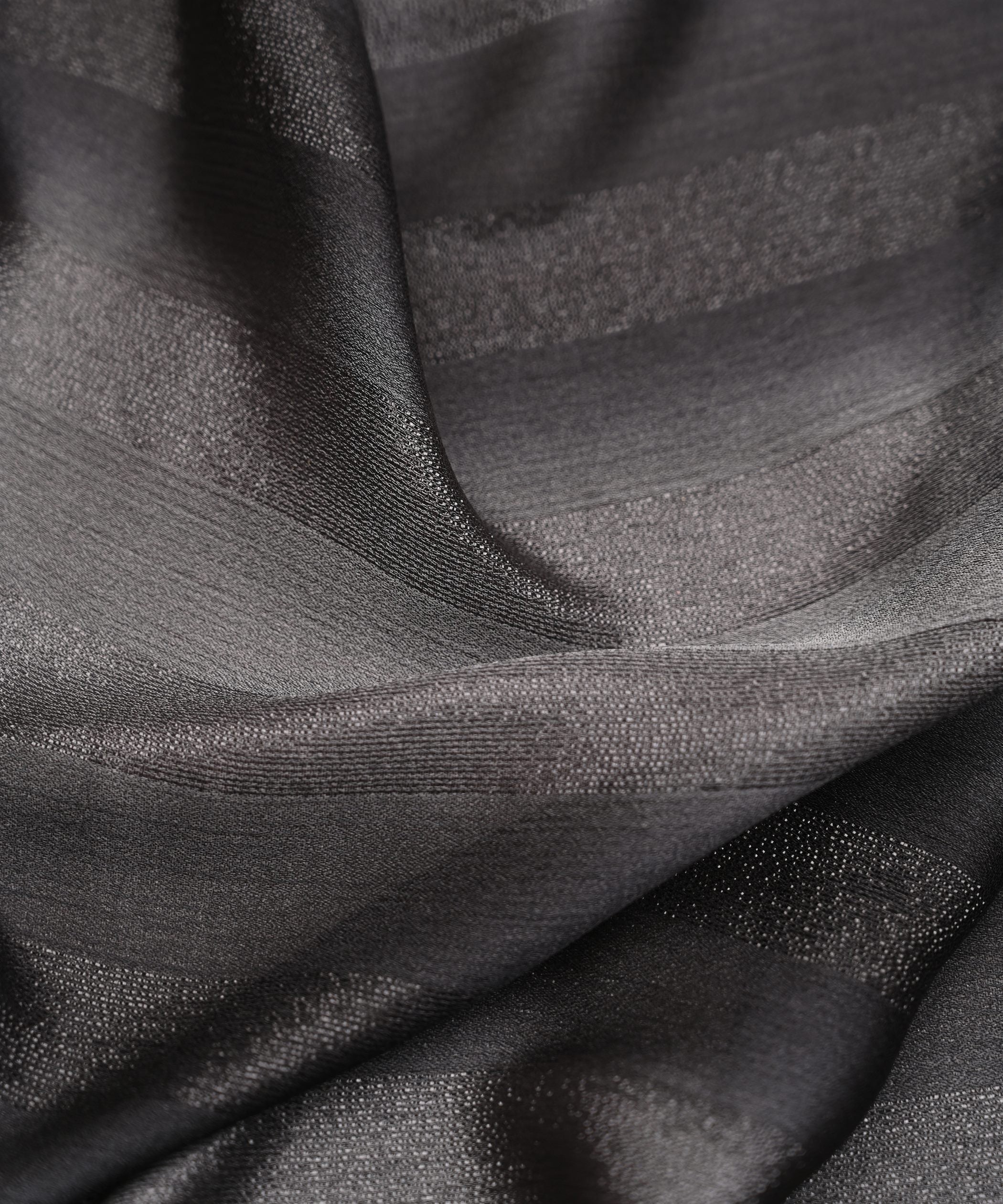 Black Shaded Chiffon Fabric with Zari Patta