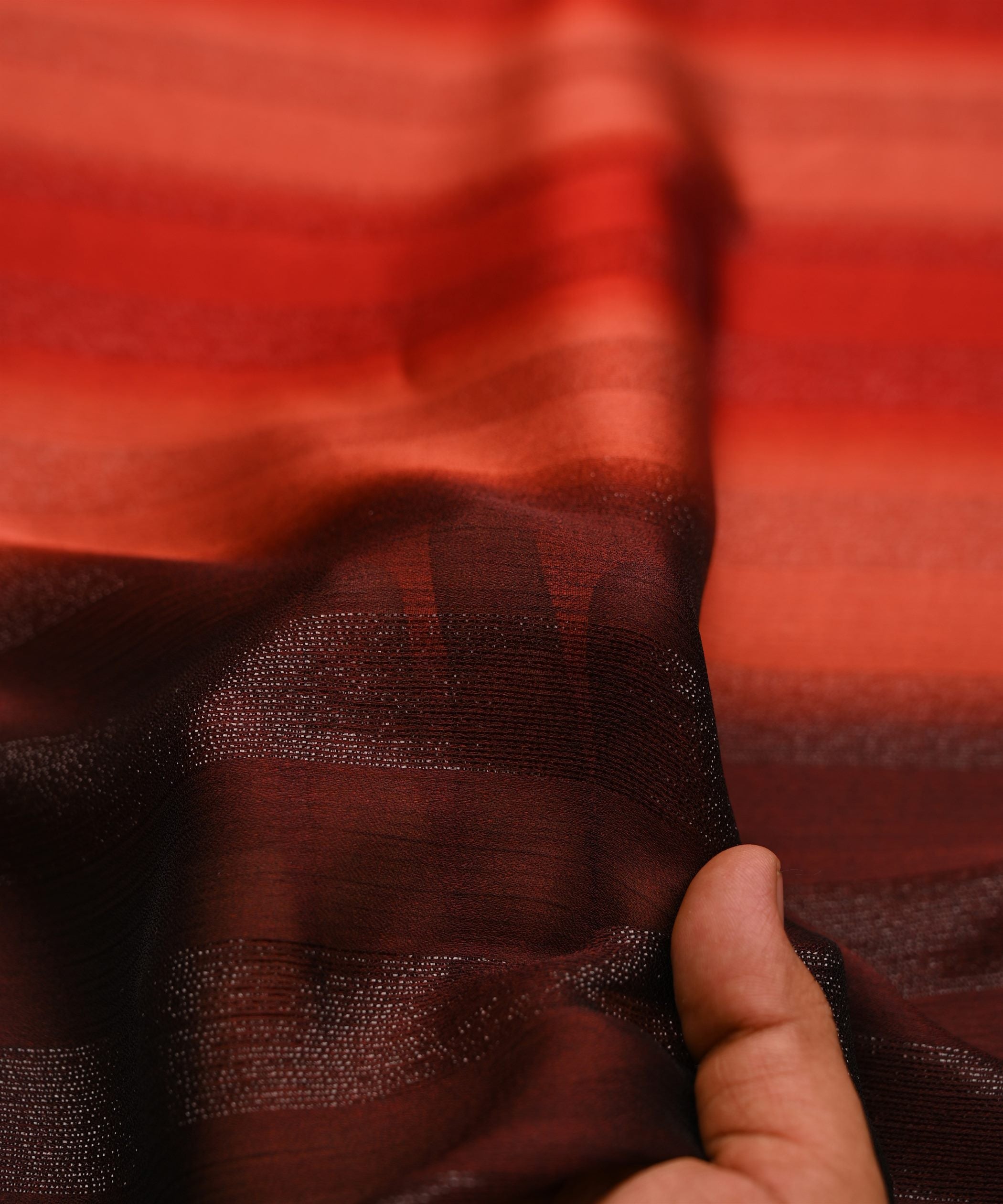 Bronze Shaded Chiffon Fabric with Zari Patta