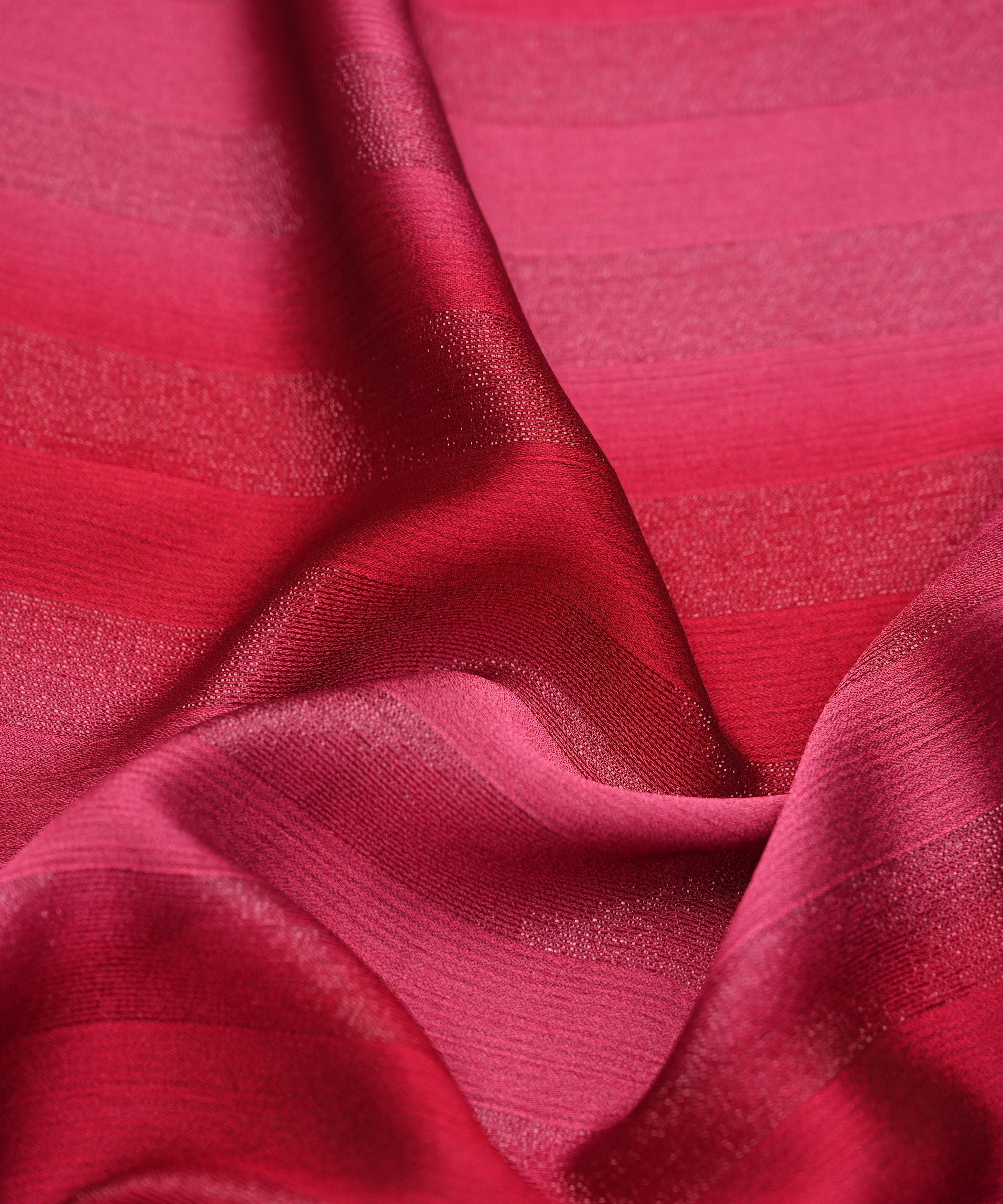 Maroon Shaded Chiffon Fabric with Zari Patta