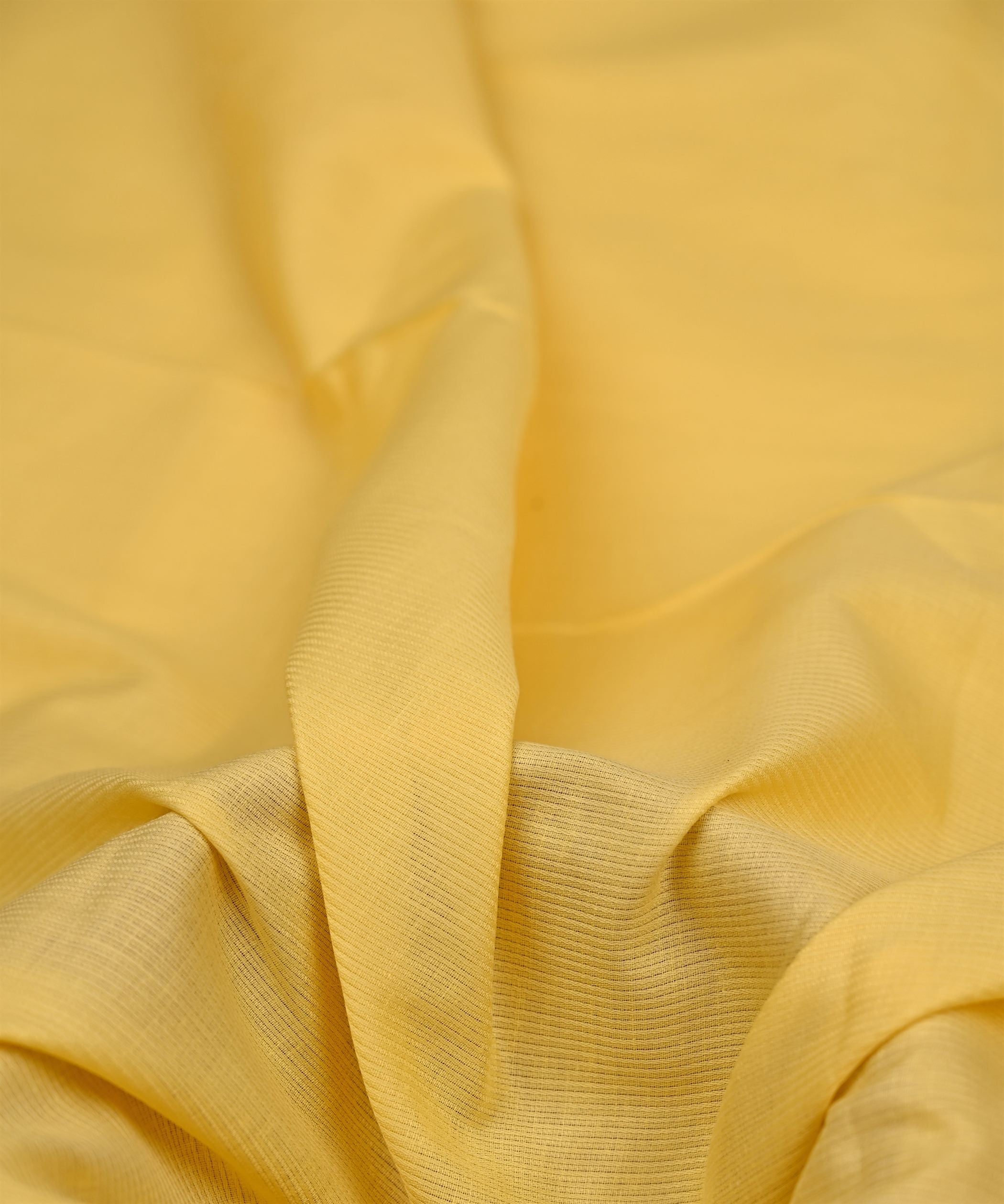 Yellow Plain Dyed Striped Cotton Fabric